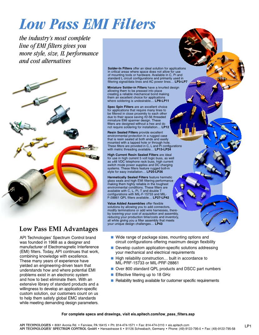 Low Pass EMI Filters