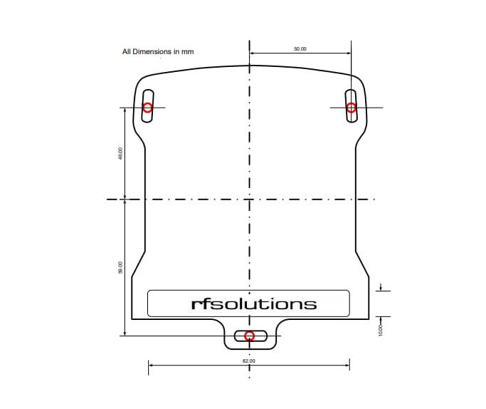 Mechanical Drawing - RF Solutions QUANTAFOB Remote Control System