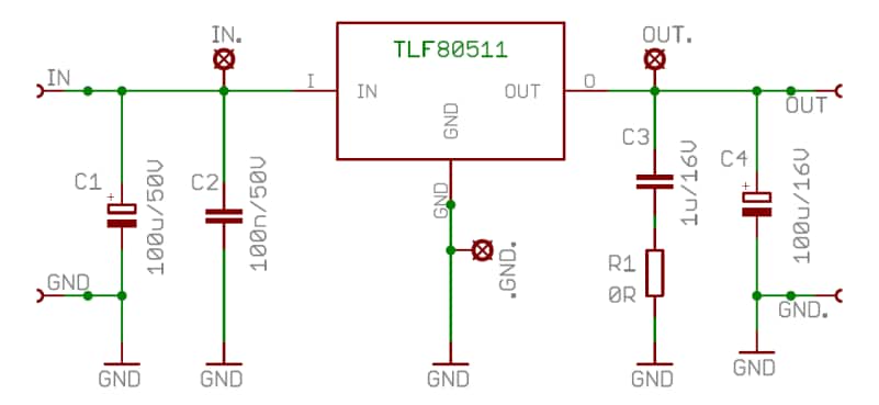 Schematic - Infineon Technologies TLF80511TC Demonstration Board
