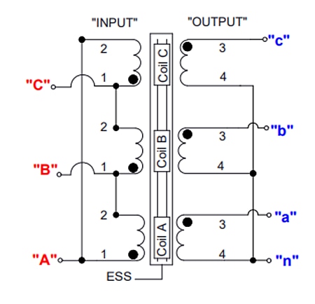 Application Circuit Diagram - Bel Fuse 3PH Three-Phase Transformers