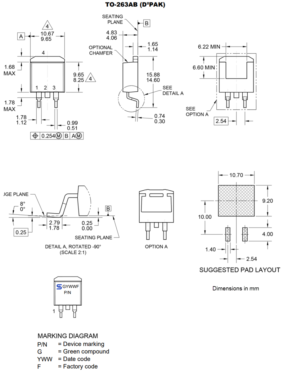 Mechanical Drawing - Taiwan Semiconductor TLDxxAH Transient Voltage Suppressor (TVS) Diodes