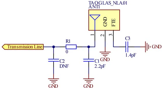 Schematic - Taoglas NLA.01 Ceramic Substrate Loop Antenna