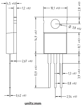 Mechanical Drawing - Diotec Semiconductor MUR1620CT Superfast Recovery Rectifier