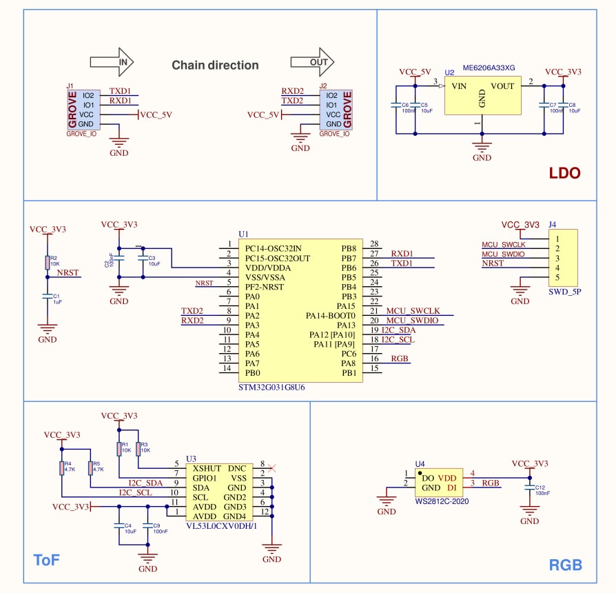 Schematic - M5Stack Chain ToF Laser Ranging Sensor Node